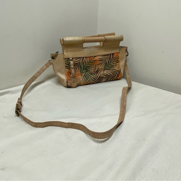 Naughty Monkey Tropical Patterned Leather Tan and Green Women's Bag - Picture 2 of 16